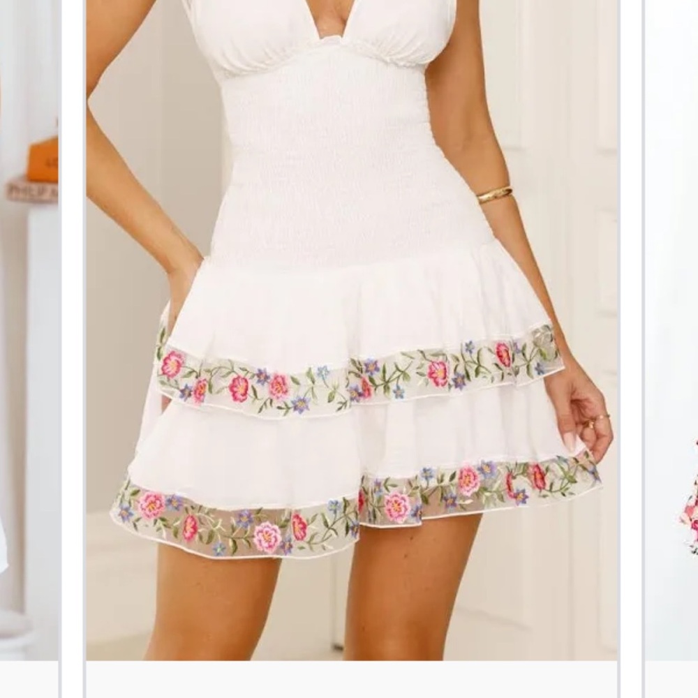 Hello Molly White Floral Mini Dress